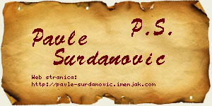 Pavle Surdanović vizit kartica